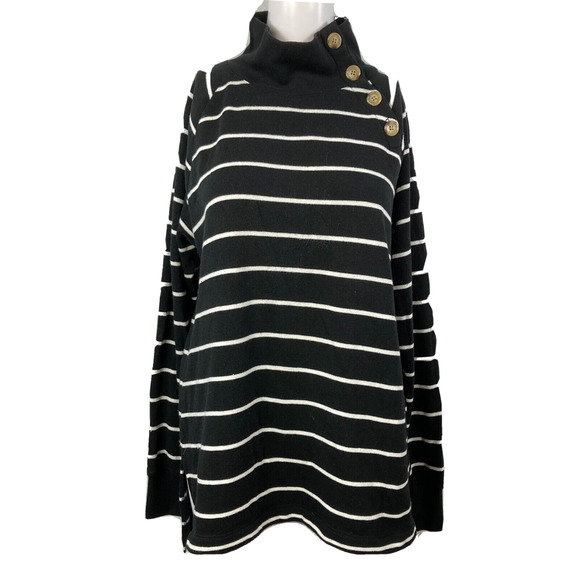 J. Crew Shirt Womens Sz M Striped Cotton Diagonal Collar Buttons Cozy Knit - Picture 1 of 8